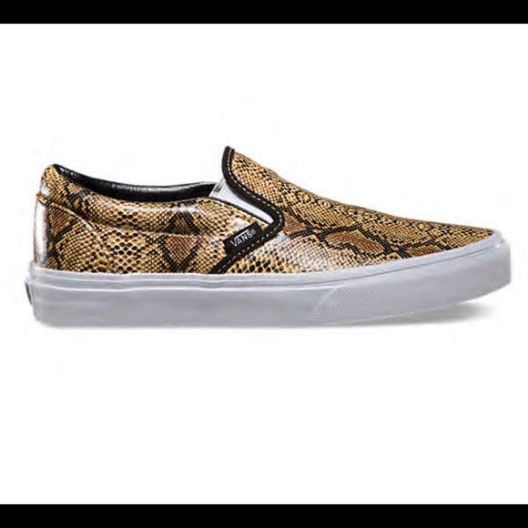snake print slip on vans